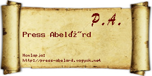 Press Abelárd névjegykártya